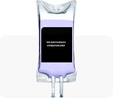 Pure Hydration, The South Beach Style. Ingredients: Normal Saline or Lactated Ringers.<a href="#" style="text-decoration: underline; color: black; font-size: 16px;"> More details </a>